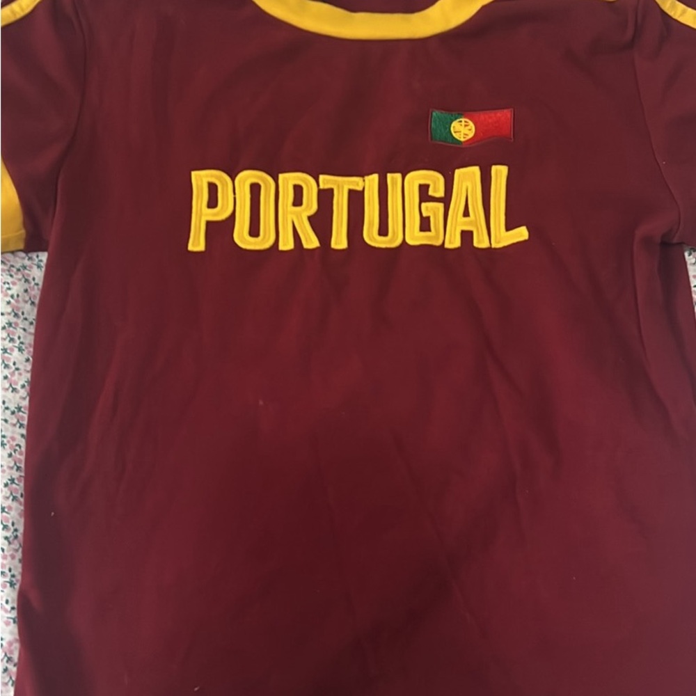Red and Yellow Crop Top with Bold Portugal Design